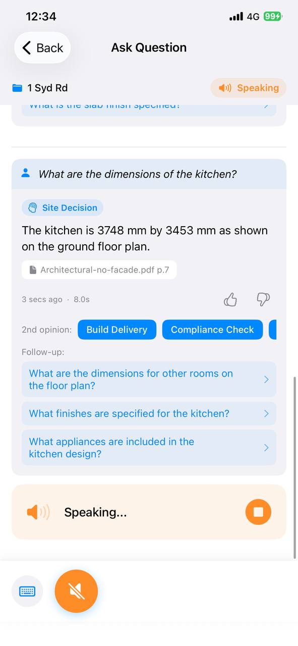 AskThePlans iOS app: it answers back